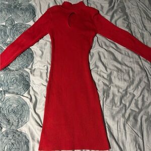 Roma Red Long Sleeve Dress